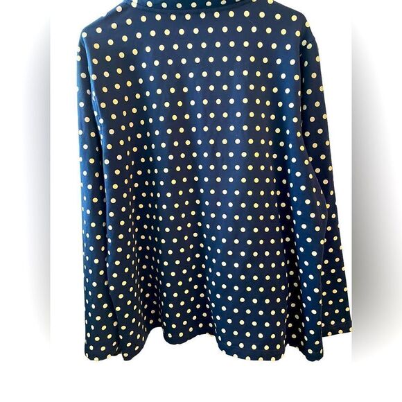 QUACKER FACTORY BLUE POLKA DOT SNAP LIGHTWEIGHT JACKET WITH SLIT POCKETS XL - Picture 5 of 7